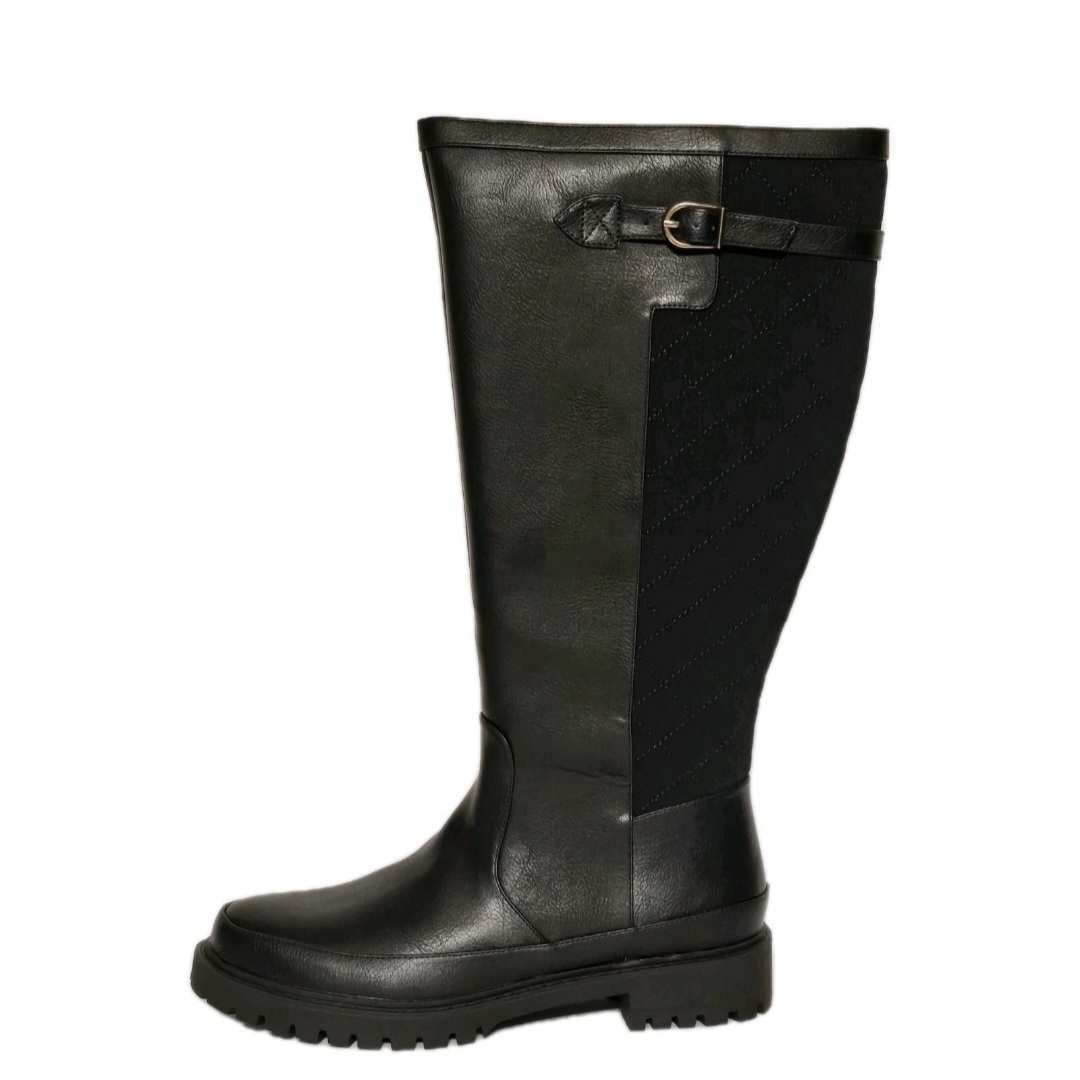 Journee Collection Womens 8.5 M Wc Wide Calf Knee High Black Zip Street Chic Nib